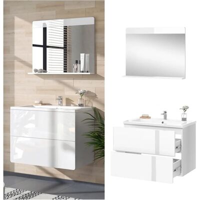 Conjunto de Muebles de Baño Vicco Izan - Blanco Brillante - 3 Piezas Conjunto de Muebles de Baño Vicco Izan - Blanco Brillante - 3 Piezas