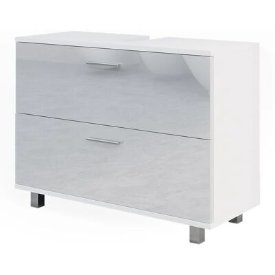 Meuble de salle de bain Vicco Ilias - Blanc brillant - 80.2x60.8 cm - Rangement - Publicité Meuble de salle de bain Vicco Ilias - Blanc brillant - 80.2x60.8 cm - Rangement - Publicité