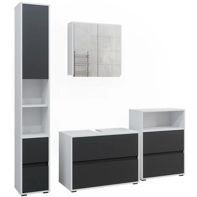 Conjunto de Muebles de Baño Maltin Vicco - 4 Piezas, Blanco/Antracita Conjunto de Muebles de Baño Maltin Vicco - 4 Piezas, Blanco/Antracita
