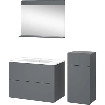 Conjunto de Muebles de Baño Vicco - Izan, Gris - 4 Piezas y Unidad Intermedia Conjunto de Muebles de Baño Vicco - Izan, Gris - 4 Piezas y Unidad Intermedia