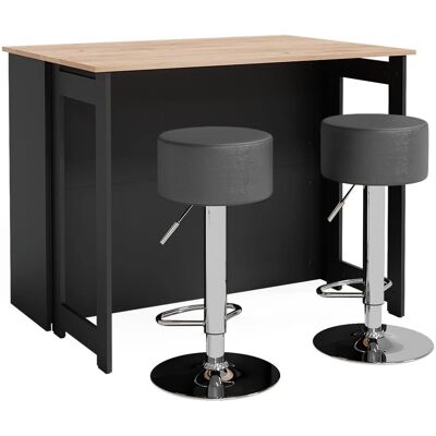 Vicco - Conjunto de mesa de bar Dominic - Roble dorado/Antracita - 116x37cm Vicco - Conjunto de mesa de bar Dominic - Roble dorado/Antracita - 116x37cm