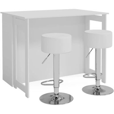Conjunto de mesa de bar Dominic blanco - Tipo de bar Conjunto de mesa de bar Dominic blanco - Tipo de bar