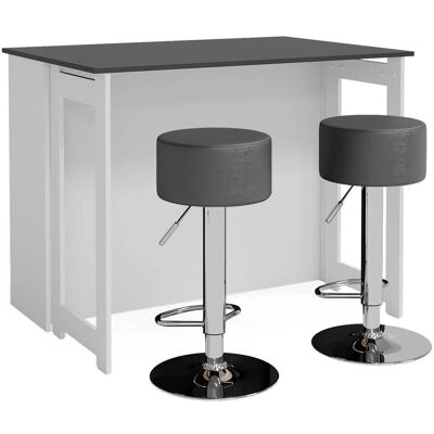 Vicco Modelo Dominic - Conjunto de mesa de bar moderna con estantes Vicco Modelo Dominic - Conjunto de mesa de bar moderna con estantes