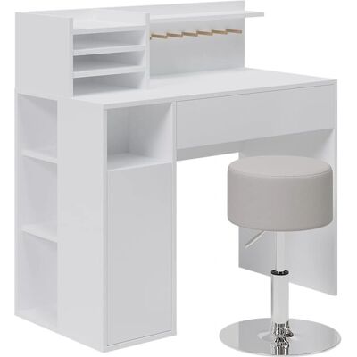 Vicco Schreibtisch - Weiß, 2-teilig, mit Hocker - Schreibtisch Vicco Schreibtisch - Weiß, 2-teilig, mit Hocker - Schreibtisch