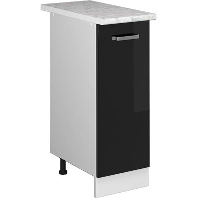 Mueble bajo universal Vicco R-Line - Negro brillo / Blanco - Armario de muebles Mueble bajo universal Vicco R-Line - Negro brillo / Blanco - Armario de muebles