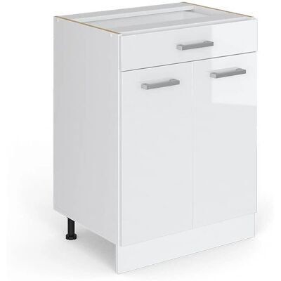 Meuble universel Vicco R-Line - Blanc brillant, 60cm avec tiroirs - Publicité Meuble universel Vicco R-Line - Blanc brillant, 60cm avec tiroirs - Publicité