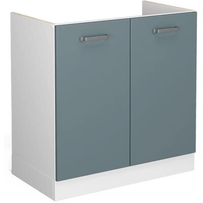 Vicco Mueble bajo para el fregadero - 80 cm - Gris azulado / Blanco - Armario de pared Vicco Mueble bajo para el fregadero - 80 cm - Gris azulado / Blanco - Armario de pared