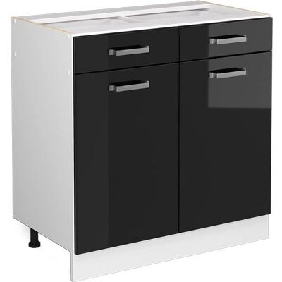 Mueble bajo universal R-Line Vicco - Negro brillante / Blanco Mueble bajo universal R-Line Vicco - Negro brillante / Blanco