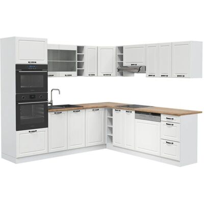 Vicco Modelo R-Line Cocina Esquinera Blanca Roble - Gabinete de Cocina en Esquina Vicco Modelo R-Line Cocina Esquinera Blanca Roble - Gabinete de Cocina en Esquina