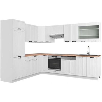 Vicco - Cocina esquinera Fame-Line - 227x287cm - Blanco/Roble Vicco - Cocina esquinera Fame-Line - 227x287cm - Blanco/Roble