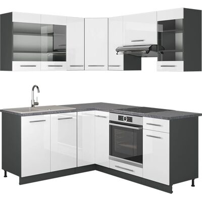 Vicco Cocina Esquinera - Antracita - 160x190 cm - Tipo de Cocina Vicco Cocina Esquinera - Antracita - 160x190 cm - Tipo de Cocina