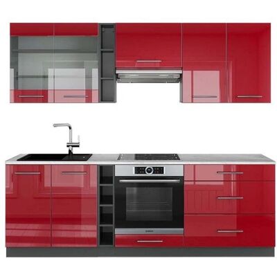 Vicco - Mueble de cocina - Bordeaux, Antracita, Mármol - Cocina Vicco - Mueble de cocina - Bordeaux, Antracita, Mármol - Cocina