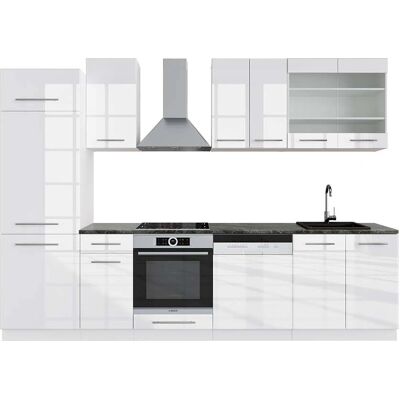 Vicco Fame-Line Armario de Cocina - 300cm, Blanco Alto Brillo - Muebles de Cocina Vicco Fame-Line Armario de Cocina - 300cm, Blanco Alto Brillo - Muebles de Cocina