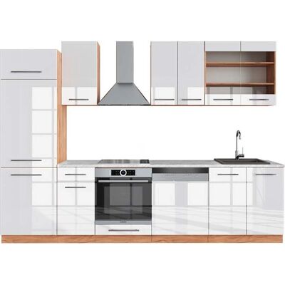Vicco Mueble de Cocina - Fame-Line 300cm Blanco/Roble Dorado - Cocina Vicco Mueble de Cocina - Fame-Line 300cm Blanco/Roble Dorado - Cocina