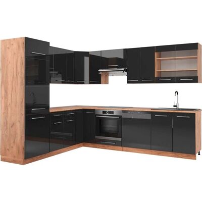 Vicco Fame-Line Cocina en L - Antracita y Roble - 227x287cm Vicco Fame-Line Cocina en L - Antracita y Roble - 227x287cm