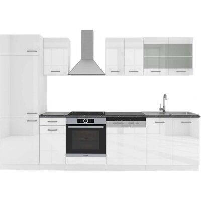 Vicco Cocina R-Line - 300cm, Blanco Alto Brillo / Antracita - Mueble de Cocina Vicco Cocina R-Line - 300cm, Blanco Alto Brillo / Antracita - Mueble de Cocina
