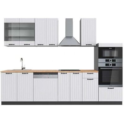 Vicco - Meuble de cuisine Fame-Line Blanc/Anthracite 300cm avec Armoire haute - Publicité Vicco - Meuble de cuisine Fame-Line Blanc/Anthracite 300cm avec Armoire haute - Publicité
