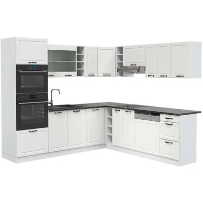 Vicco - Cocina esquinera R-Line - Blanco/Antracita - 237x247 cm - Mueble de esquina Vicco - Cocina esquinera R-Line - Blanco/Antracita - 237x247 cm - Mueble de esquina
