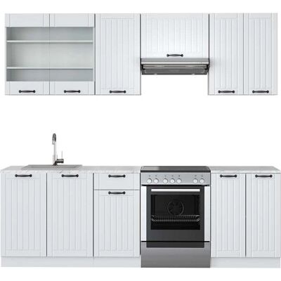 Gabinete de cocina Fame-Line Casa de campo blanca/blanca 240 cm - Mármol de Vicco Gabinete de cocina Fame-Line Casa de campo blanca/blanca 240 cm - Mármol de Vicco