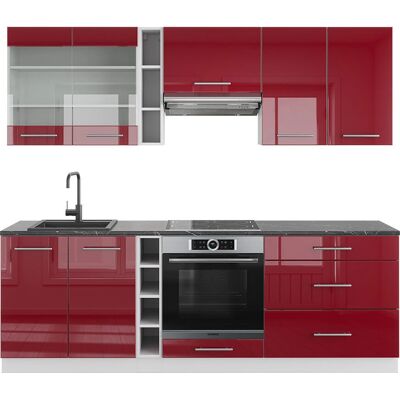 Vicco - Mueble de cocina Fame-Line - 235cm, Burdeos & Antracita Vicco - Mueble de cocina Fame-Line - 235cm, Burdeos & Antracita