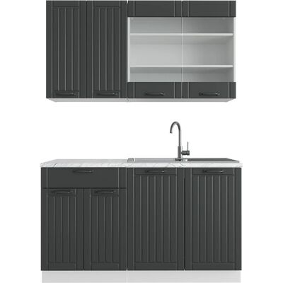 Vicco - Fame-Line 140 cm - Antracita casa de campo/blanco - Kitchen Unit Vicco - Fame-Line 140 cm - Antracita casa de campo/blanco - Kitchen Unit
