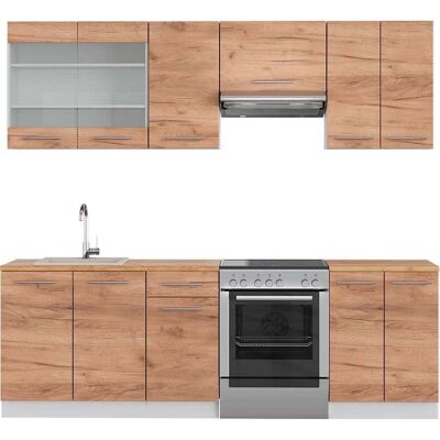 Vicco Mueble de cocina Fame-Line - Roble Blanco - 240cm - Calidad Vicco Mueble de cocina Fame-Line - Roble Blanco - 240cm - Calidad