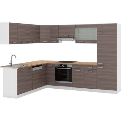 Vicco Cocina Esquinera - Ajustable 227x287 cm - Gris/Blanco - Forma de L Vicco Cocina Esquinera - Ajustable 227x287 cm - Gris/Blanco - Forma de L