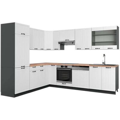 Vicco Cocina Esquinera - 227x287cm - Blanco/Antracita - Fame-Line Vicco Cocina Esquinera - 227x287cm - Blanco/Antracita - Fame-Line