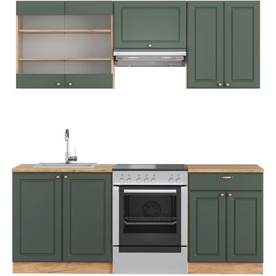 Gabinete de cocina Vicco - Roble Verde-Dorado - 200 cm Gabinete de cocina Vicco - Roble Verde-Dorado - 200 cm