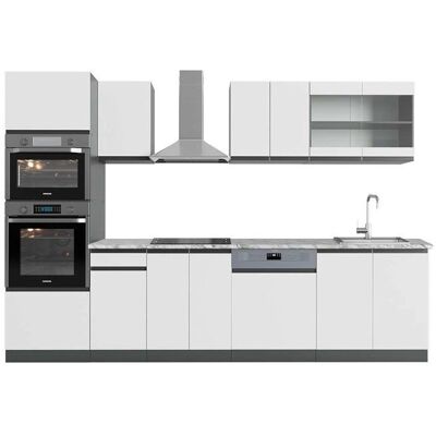 Vicco R-Line Cuisine - 300cm, Blanc/Anthracite, Modulaire - Publicité Vicco R-Line Cuisine - 300cm, Blanc/Anthracite, Modulaire - Publicité