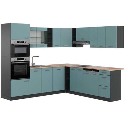 Unités de coin de cuisine Vicco R-Line - 237x247 cm - Gris bleu/anthracite - Publicité Unités de coin de cuisine Vicco R-Line - 237x247 cm - Gris bleu/anthracite - Publicité