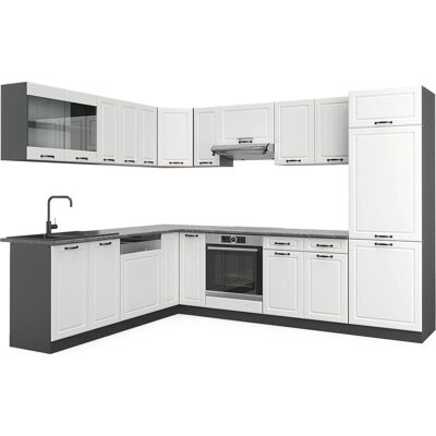 Vicco - Cocina esquina R-Line, Casa de campo blanca/antracita, 227 x 287 cm - Cocina esquina Vicco - Cocina esquina R-Line, Casa de campo blanca/antracita, 227 x 287 cm - Cocina esquina