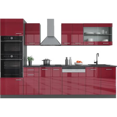 Gabinete de cocina Vicco R-Line - Burdeos/Antracita - 300cm Gabinete de cocina Vicco R-Line - Burdeos/Antracita - 300cm