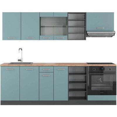 Vicco Mueble de Cocina R-Line - Azul-cinza/antracita - 240cm Vicco Mueble de Cocina R-Line - Azul-cinza/antracita - 240cm