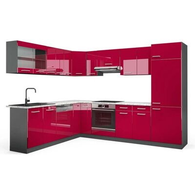 Vicco - Cocina esquinera R-Line - Burdeos, Antracita, 227x287cm - Mármol Vicco - Cocina esquinera R-Line - Burdeos, Antracita, 227x287cm - Mármol