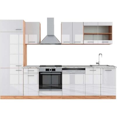 Vicco Cocina R-Line Modular, 300cm, Melamina, Blanco/Oro Roble - Mueble de Cocina Vicco Cocina R-Line Modular, 300cm, Melamina, Blanco/Oro Roble - Mueble de Cocina