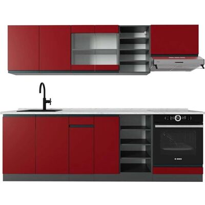 Vicco Mueble de cocina - Rojo/antracita, 240cm, Modular - Armario de Cocina Vicco Mueble de cocina - Rojo/antracita, 240cm, Modular - Armario de Cocina