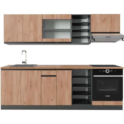 Vicco Mueble de cocina - R-Line, antracita, 240cm Vicco Mueble de cocina - R-Line, antracita, 240cm