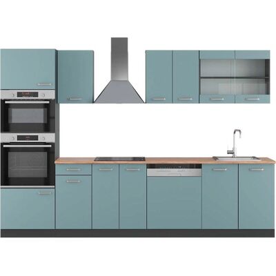 Vicco R-Line Cocina Modular - 300cm, Azul-Cinza/Antracita - Muebles de Cocina Vicco R-Line Cocina Modular - 300cm, Azul-Cinza/Antracita - Muebles de Cocina