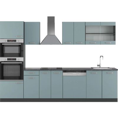 Vicco Meuble de cuisine R-Line - 300cm, Bleu gris/Anthracite - Publicité Vicco Meuble de cuisine R-Line - 300cm, Bleu gris/Anthracite - Publicité