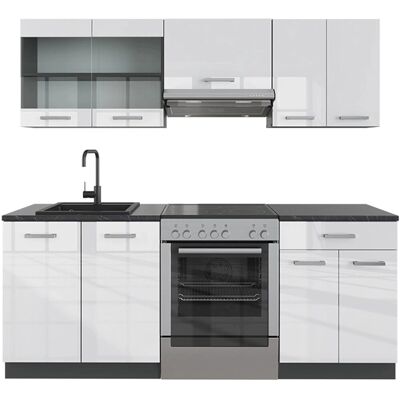 Vicco R-Line Mueble de Cocina - Antracita, 200cm, Diseño Modular Vicco R-Line Mueble de Cocina - Antracita, 200cm, Diseño Modular