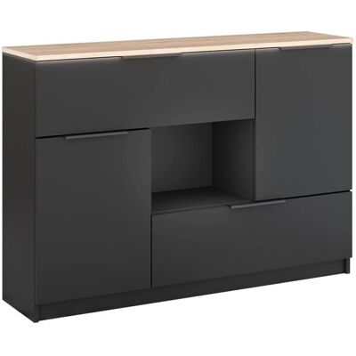 Aparador Betti Vicco - Antracita - 120x83.6cm - 2 Puertas, 2 Cajones - Almacenamiento Moderno Aparador Betti Vicco - Antracita - 120x83.6cm - 2 Puertas, 2 Cajones - Almacenamiento Moderno