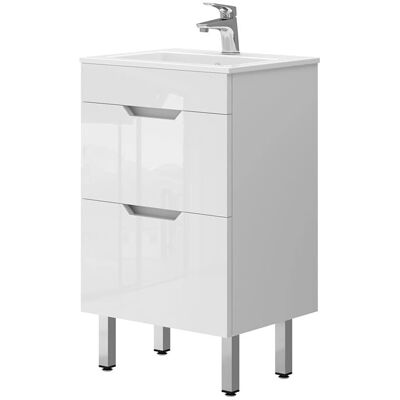 Ensemble de meubles de bain Vicco Clayton - Blanc brillant - 2 pièces - Publicité Ensemble de meubles de bain Vicco Clayton - Blanc brillant - 2 pièces - Publicité