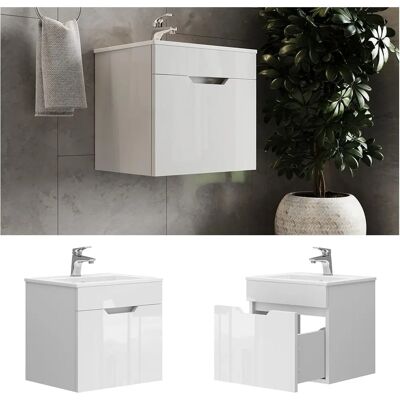 Vicco - Juego de muebles de baño Stefanie - Blanco brillante - 2 piezas Vicco - Juego de muebles de baño Stefanie - Blanco brillante - 2 piezas