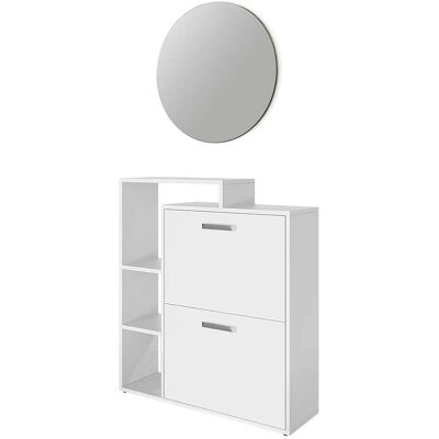 Vicco Orlando Zapatero - Moderno, 2 compartimentos plegables, Espejo - Mueble zapatero Vicco Orlando Zapatero - Moderno, 2 compartimentos plegables, Espejo - Mueble zapatero