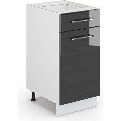 Armario de baño Vicco - Antracita alto brillo - 40x81,6 cm - Muebles de baño Armario de baño Vicco - Antracita alto brillo - 40x81,6 cm - Muebles de baño