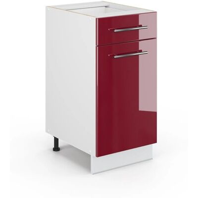 Armario de baño Fame-Line Rojo Burdeos alto brillo - Mueble de baño Armario de baño Fame-Line Rojo Burdeos alto brillo - Mueble de baño