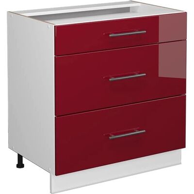 Vicco Armario de baño Fame-Line - 3 Cajones, 80x81.6cm, Burdeos Rojo Vicco Armario de baño Fame-Line - 3 Cajones, 80x81.6cm, Burdeos Rojo