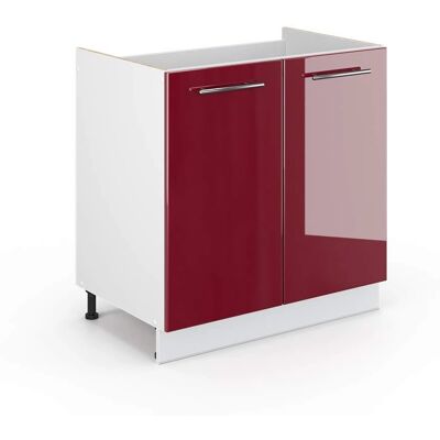 Gabinete de baño Vicco - Rojo Burdeos alto brillo / Blanco - 80x81.6 cm - Muebles de baño Gabinete de baño Vicco - Rojo Burdeos alto brillo / Blanco - 80x81.6 cm - Muebles de baño
