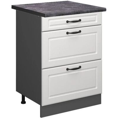Mueble bajo de cocina Vicco R-Line - Blanco casa de campo / Antracita - 60cm Mueble bajo de cocina Vicco R-Line - Blanco casa de campo / Antracita - 60cm